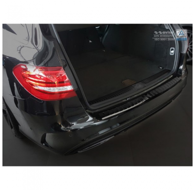 Protector Negro Acero Paragolpes Trasero Mercedes C-Class W205 Kombi 2014- 'Ribs'