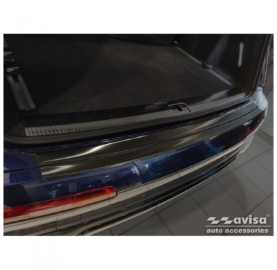 Protector de parachoques trasero de acero inoxidable negro valido para Audi Q7 (4M) 2015-2019 y FL 2019- incl. Línea S