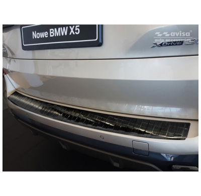 Protector negro acero paragolpes trasero BMW X5 (G05) M-Package 2018- 'Ribs'
