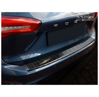 Protector negro acero paragolpes trasero Ford Focus IV Kombi 2018- 'Ribs'