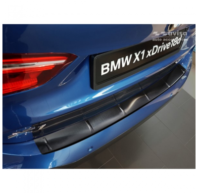 Protector negro acero paragolpes trasero BMW X1 II F48 M-Package 2015- 'Ribs'