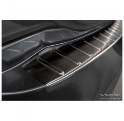 Protector De Paragolpes Trasero De Acero Inoxidable Negro Para Tesla Model S 2012- 'Ribs'