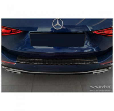 Protector de paragolpes trasero de acero inoxidable negro apto para Mercedes Clase C AMG Estate S206 2021- 'Ribs' AVISA
