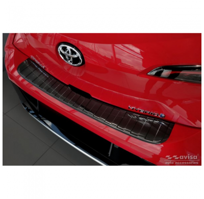 Protector de parachoques trasero de acero inoxidable negro adecuado para Toyota Corolla XII HB 2019- (incl. GR-Sport) 'Ribs'