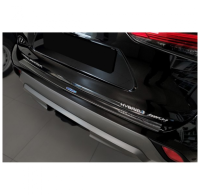 Protector de parachoques trasero en acero inoxidable negro para Toyota Highlander (XU70) 2020- 'Hybrid'.