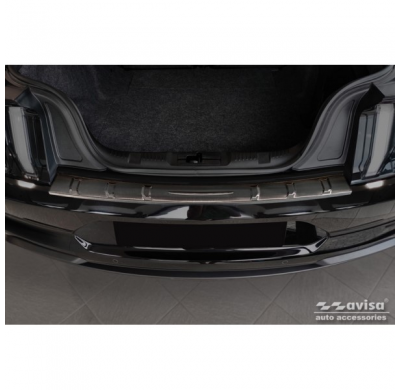 Protector de parachoques trasero de acero inoxidable negro adecuado para Ford Mustang VI Coupé 2015-2017 y FL 2017 - incl. GT 'C