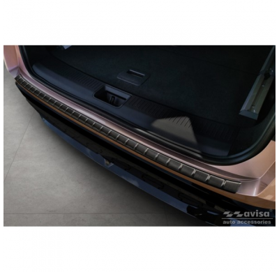 Protector de paragolpes trasero de acero inoxidable negro apto para Nissan Ariya 2022- 'Ribs'