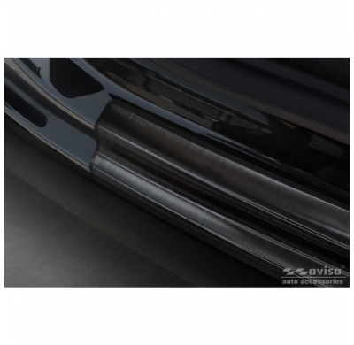 Protector de parachoques trasero de acero inoxidable negro apto para Mercedes EQC (N293) 2019- 'Ribs'