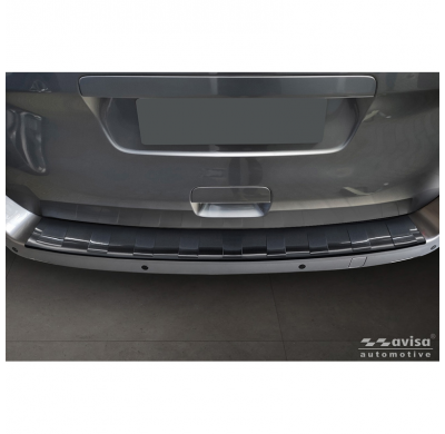Protector de parachoques trasero de acero inoxidable negro Avisa adecuado para Citroën Space Tourer y Jumpy 2016- / Peugeot Trav