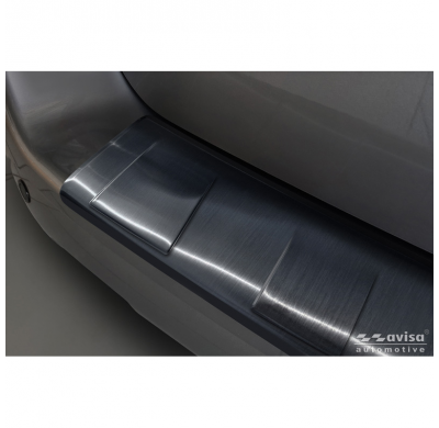 Protector de parachoques trasero de acero inoxidable negro Avisa adecuado para Citroën Space Tourer y Jumpy 2016- / Peugeot Trav