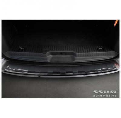 Protector de parachoques trasero de acero inoxidable negro Avisa adecuado para Citroën Space Tourer y Jumpy 2016- / Peugeot Trav
