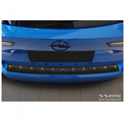 Protector de parachoques trasero de acero inoxidable negro apto para Opel Astra L Sportstourer 2022- 'Ribs'