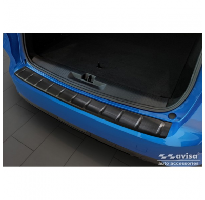 Protector de parachoques trasero de acero inoxidable negro apto para Opel Astra L Sportstourer 2022- 'Ribs'