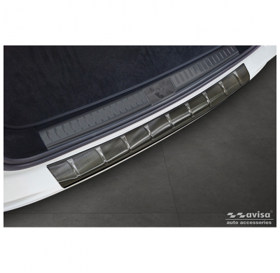 Protector de parachoques trasero de acero inoxidable negro apto para Mercedes Clase E (S214) Estate 2023 - 'Ribs'