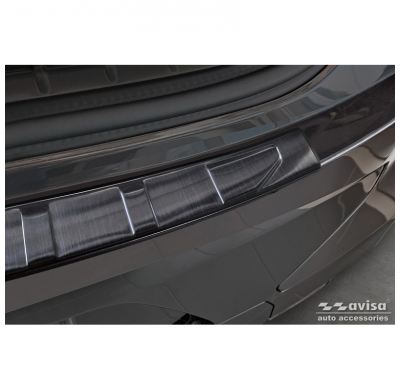 Protector de parachoques trasero de acero inoxidable negro apto para BMW X4 G02/F98 M Competition Facelift 2021- 'Ribs'