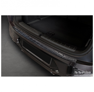 Protector de parachoques trasero de acero inoxidable negro apto para BMW X4 G02/F98 M Competition Facelift 2021- 'Ribs'