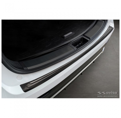 Protector de parachoques trasero de acero inoxidable negro para Lexus NX II 2021- 'Lines'