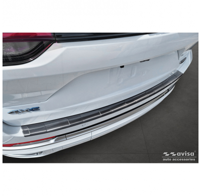 Protector de parachoques trasero de acero inoxidable negro apto para Jeep Grand Cherokee V (WL) 2022- 'Ribs'