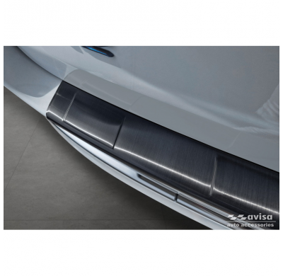 Protector de parachoques trasero de acero inoxidable negro apto para Jeep Grand Cherokee V (WL) 2022- 'Ribs'