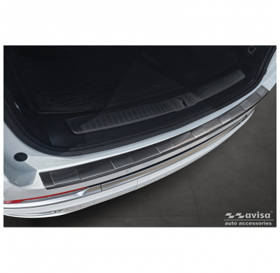 Protector de parachoques trasero de acero inoxidable negro apto para Jeep Grand Cherokee V (WL) 2022- 'Ribs'