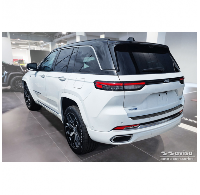 Protector de parachoques trasero de acero inoxidable negro apto para Jeep Grand Cherokee V (WL) 2022- 'Ribs'