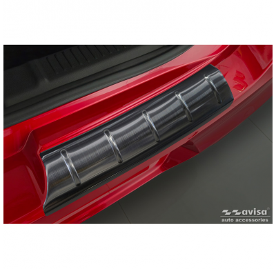 Protector de parachoques trasero de acero inoxidable negro apto para Suzuki Swift VI 2024 - 'Ribs'