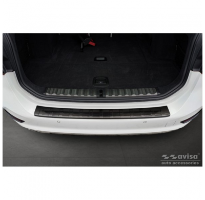 Protector de parachoques trasero de acero inoxidable negro adecuado para BMW Serie 3 G21 Touring 2019-2022 'Ribs'