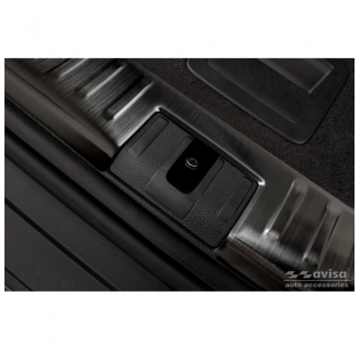 Protector de parachoques trasero interior de acero inoxidable para Skoda Kodiaq 2017-2021 y Facelift 2021- 'Ribs'