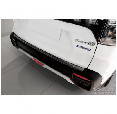 Protector de parachoques trasero de acero inoxidable negro para Suzuki S-Cross II 2022- 'Ribs'