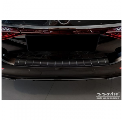 Protector de parachoques trasero de acero inoxidable negro apto para Mercedes Clase E W214 Sedan 2023- 'Ribs'