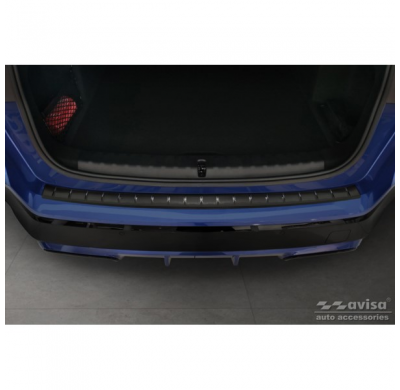 Protector de parachoques trasero de acero inoxidable negro apto para BMW X1 U11 M-Sport 2022- 'Ribs'