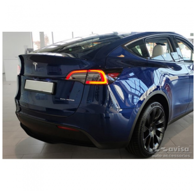 Protector de parachoques trasero de acero inoxidable negro adecuado para Tesla Model Y 2020-