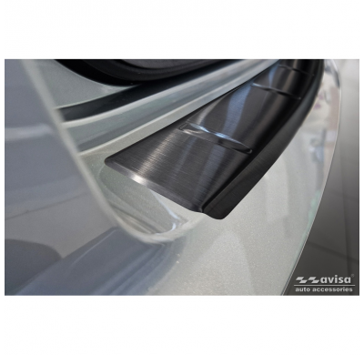 Protector de parachoques trasero de acero inoxidable negro apto para Skoda Kamiq Facelift 2023- 'Ribs'