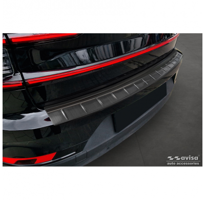 Protector de parachoques trasero de acero inoxidable negro adecuado para Polestar 2 2019-2023 y Facelift 2023- 'Ribs'