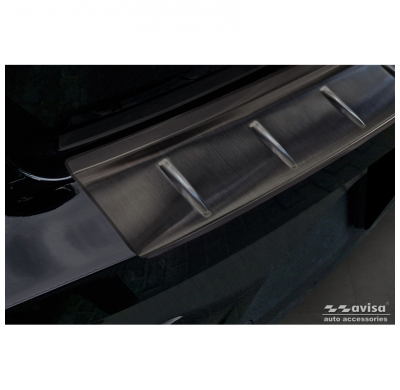 Protector de parachoques trasero de acero inoxidable negro adecuado para Polestar 2 2019-2023 y Facelift 2023- 'Ribs'