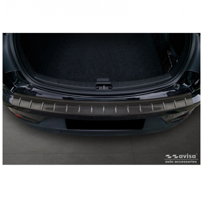 Protector de parachoques trasero de acero inoxidable negro adecuado para Polestar 2 2019-2023 y Facelift 2023- 'Ribs'