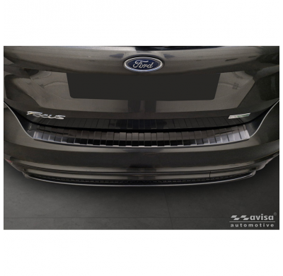 Protector de parachoques trasero de acero inoxidable negro apto para Ford Focus III HB Facelift 2014-2018 y Fiësta 2017-2023 'Ri