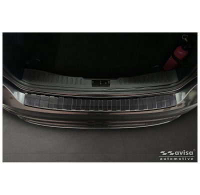 Protector de parachoques trasero de acero inoxidable negro apto para Ford Focus III HB Facelift 2014-2018 y Fiësta 2017-2023 'Ri