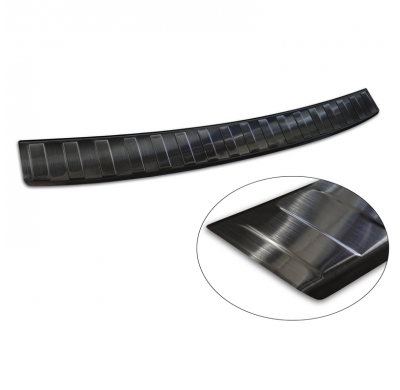 Protector de parachoques trasero de acero inoxidable negro apto para Ford Focus III HB Facelift 2014-2018 y Fiësta 2017-2023 'Ri