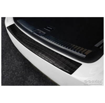 Protector de paragolpes trasero carbono 3D real para Porsche Cayenne II 2010-2014 'Ribs'