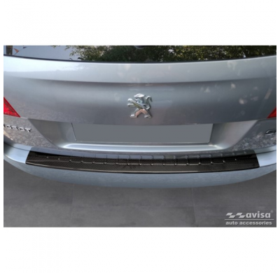 Protector De Paragolpes Trasero Carbono 3d Real Para Peugeot 508 I Sw 2011-2014 Y Facelift 2014-2018 'Ribs'