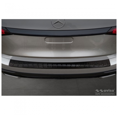 Protector de parachoques trasero Real 3D Carbon adecuado para Mercedes GLC II (X254) 2022- 'Ribs