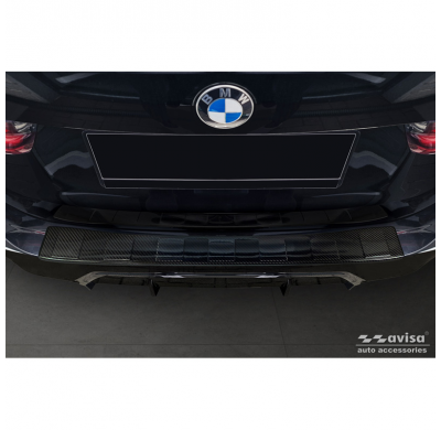 Protector de parachoques trasero de carbono 3D real adecuado para BMW 3 Touring (G21) Facelift 2022- 'Ribs'