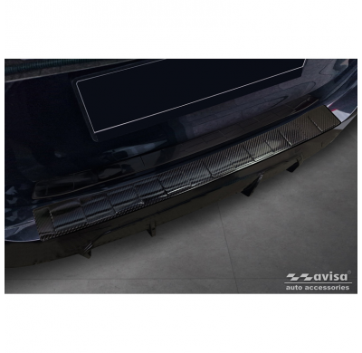 Protector de parachoques trasero de carbono 3D real adecuado para BMW 3 Touring (G21) Facelift 2022- 'Ribs'