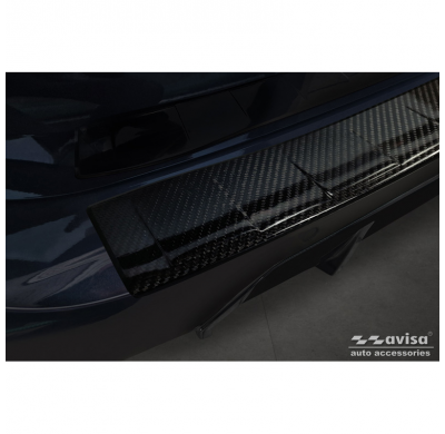 Protector de parachoques trasero de carbono 3D real adecuado para BMW 3 Touring (G21) Facelift 2022- 'Ribs'