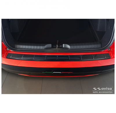 Protector de parachoques trasero de carbono 3D real adecuado para Fiat 600 Hybrid y 600e 2023- 'Ribs'