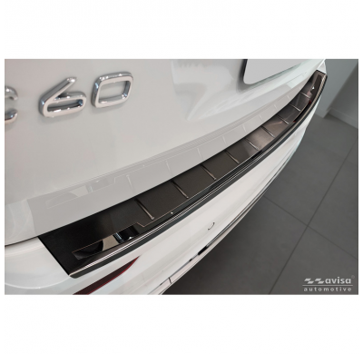 Protector de parachoques trasero Avisa de acero inoxidable negro, compatible con Volvo XC60 II 2017-2021 y Facelift 2021, incluy