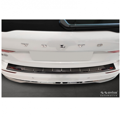 Protector de parachoques trasero Avisa de acero inoxidable negro, compatible con Volvo XC60 II 2017-2021 y Facelift 2021, incluy