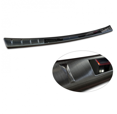 Protector de parachoques trasero Avisa de acero inoxidable negro, compatible con Toyota RAV4 V (XA50) 2018 (incluye híbrido ench