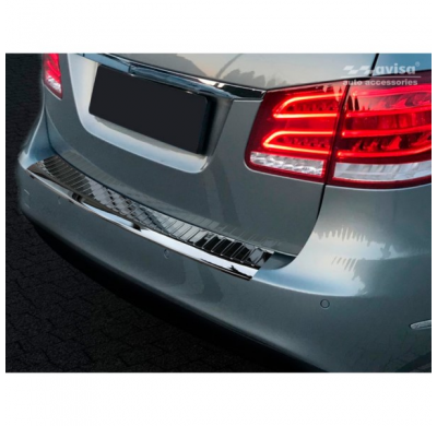 Protector de paragolpes acero inox Negro Mercedes E-Class W212 Kombi 2013-2016 'Ribs'